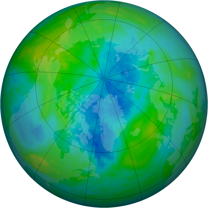 Arctic ozone map for 24 September 1991